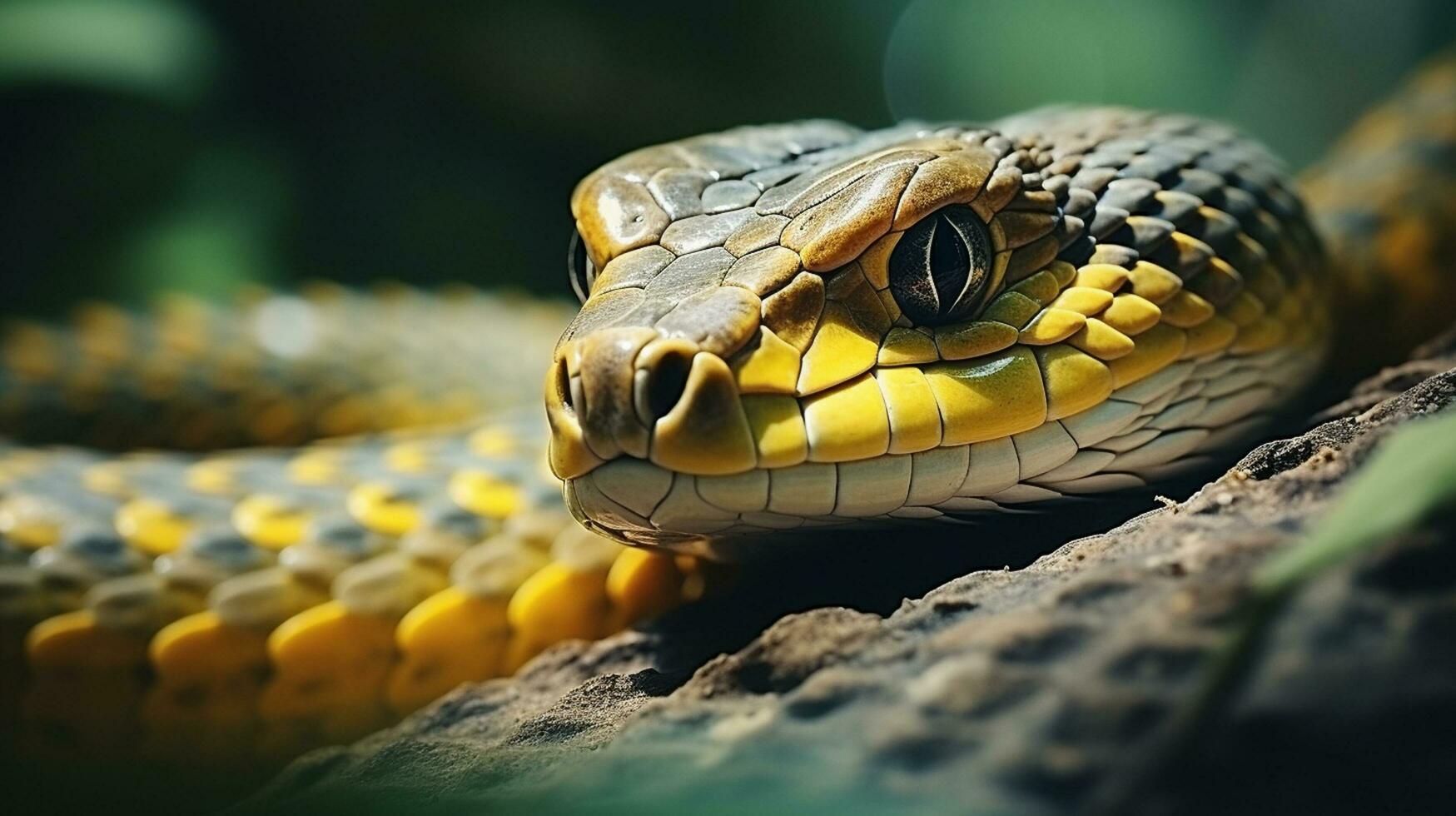 ai generado serpiente en el césped foto