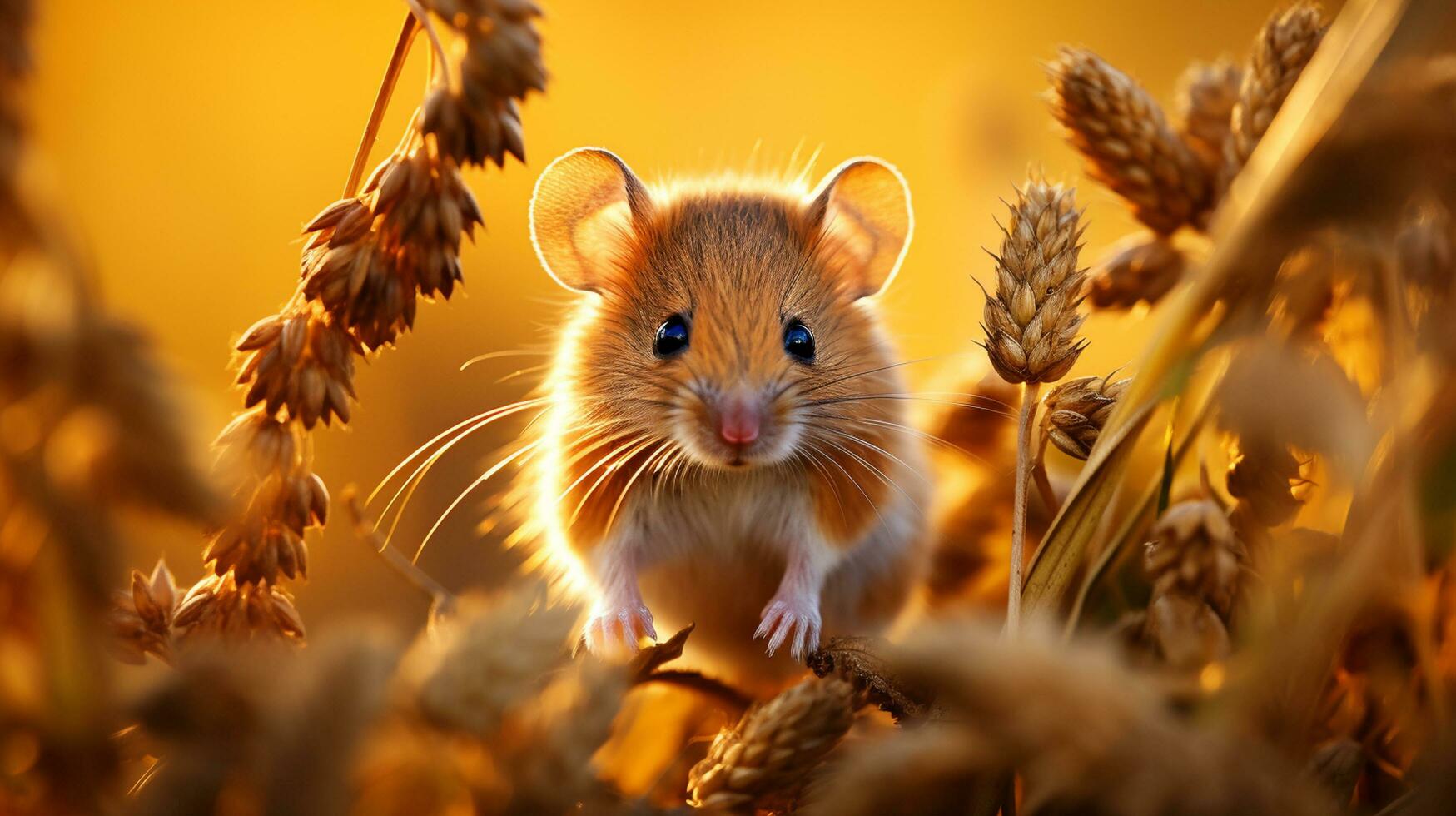 AI generated mouse in the field photo