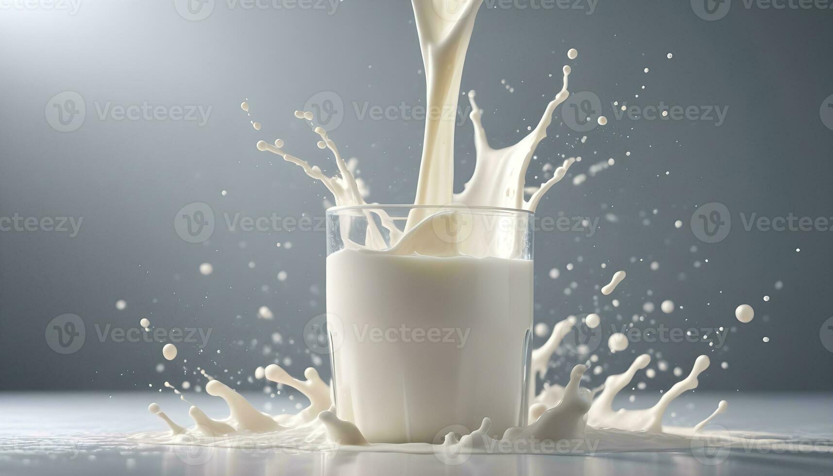 AI generated a glass of milk being poured into a glass photo