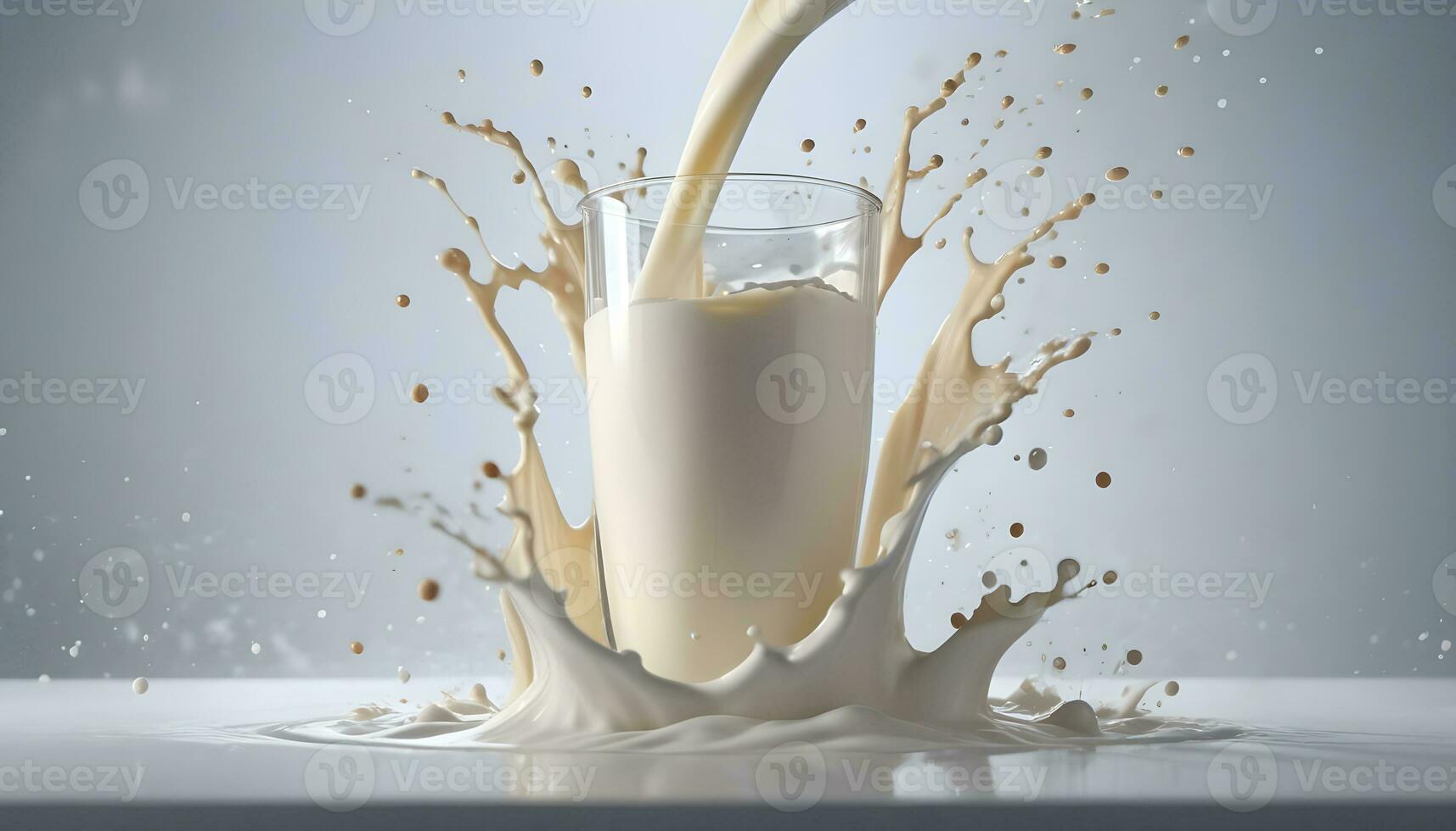 AI generated a glass of milk being poured into a glass photo