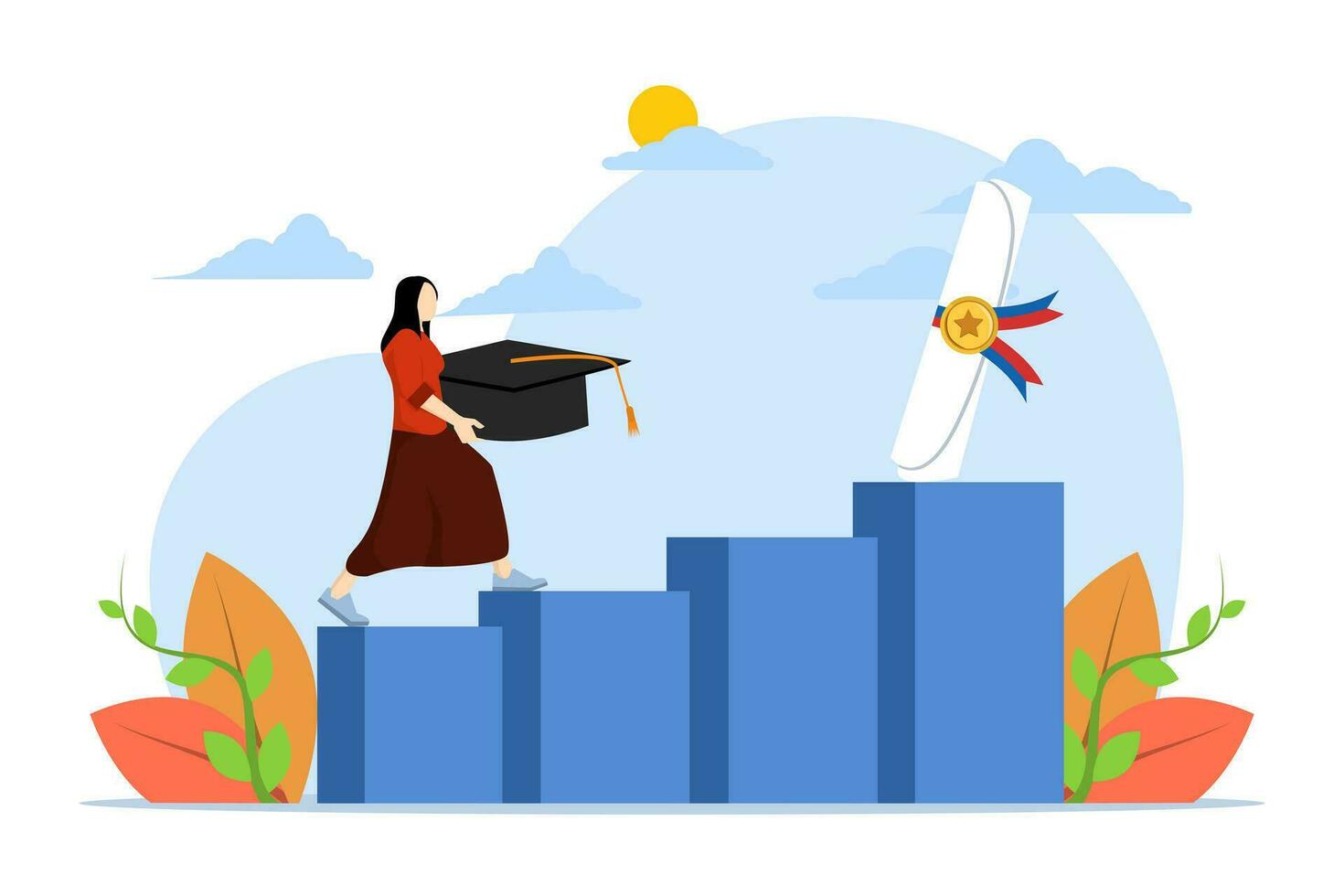 K-12 program concept, school curriculum, course enrollment with tiny people. public school. Learning calendar, education plan, degree program, new student metaphor. flat vector illustration.