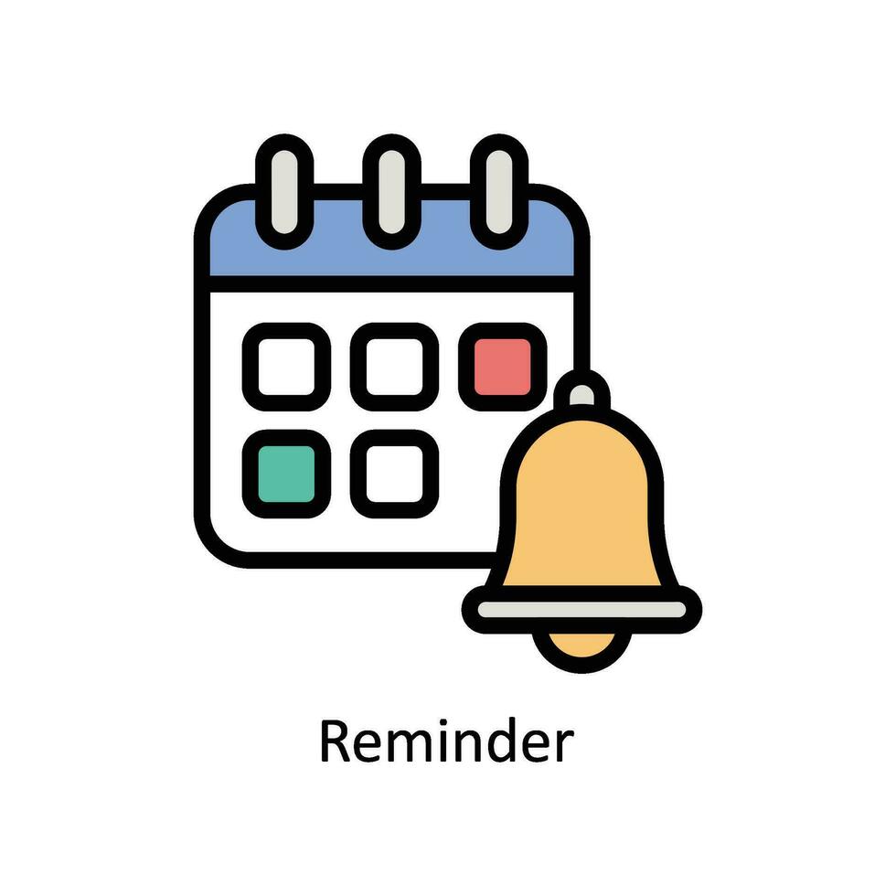 Reminder vector Filled outline Icon  Design illustration. Business And Management Symbol on White background EPS 10 File