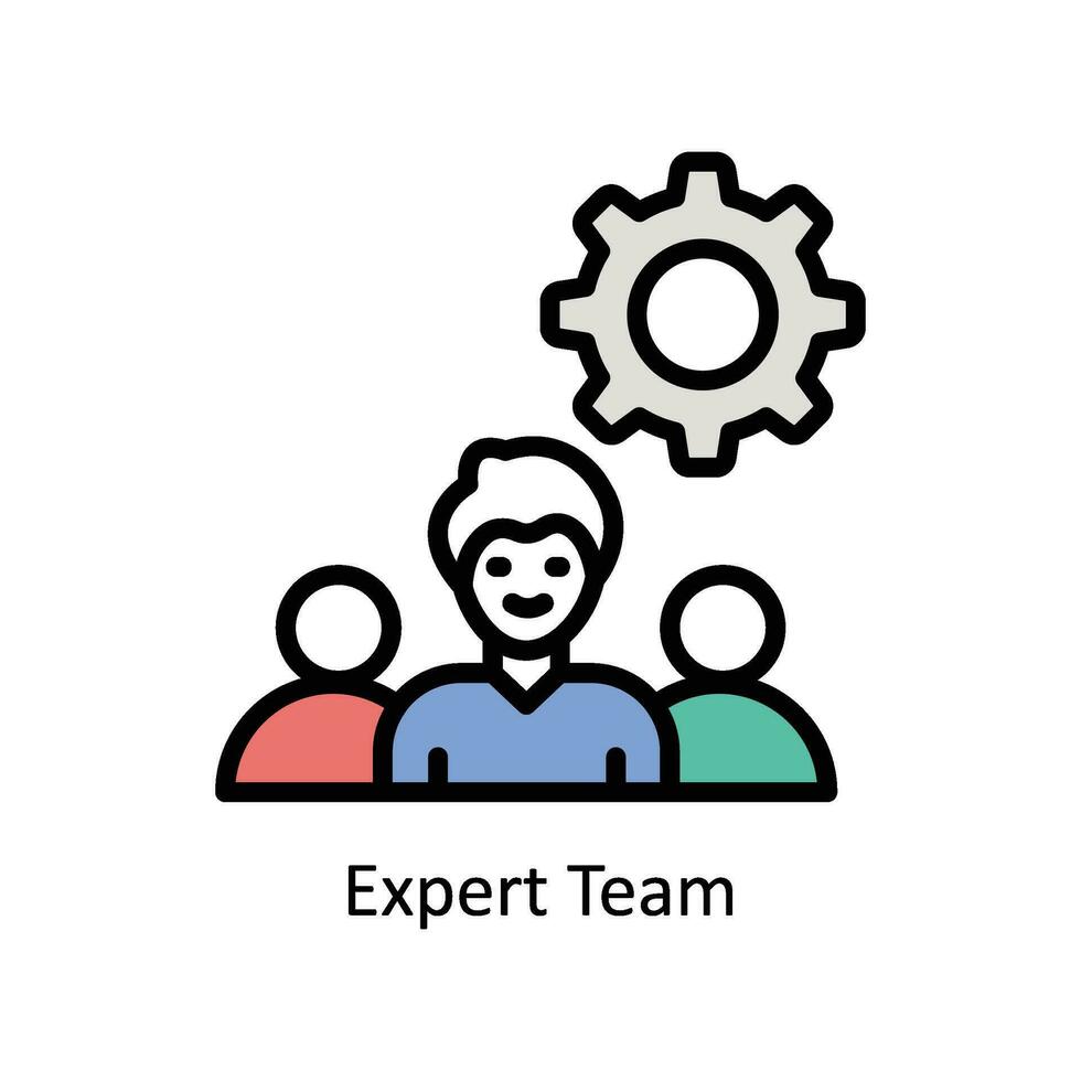 Expert Team vector Filled outline Icon  Design illustration. Business And Management Symbol on White background EPS 10 File