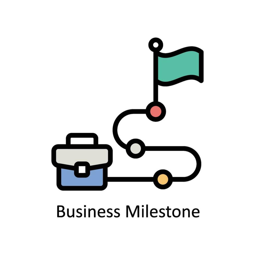 Business Milestone vector Filled outline Icon  Design illustration. Business And Management Symbol on White background EPS 10 File