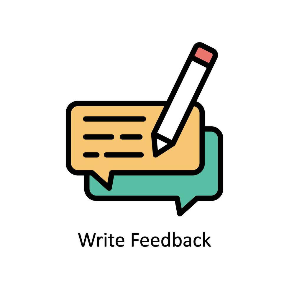 write feedback vector Filled outline Icon  Design illustration. Business And Management Symbol on White background EPS 10 File