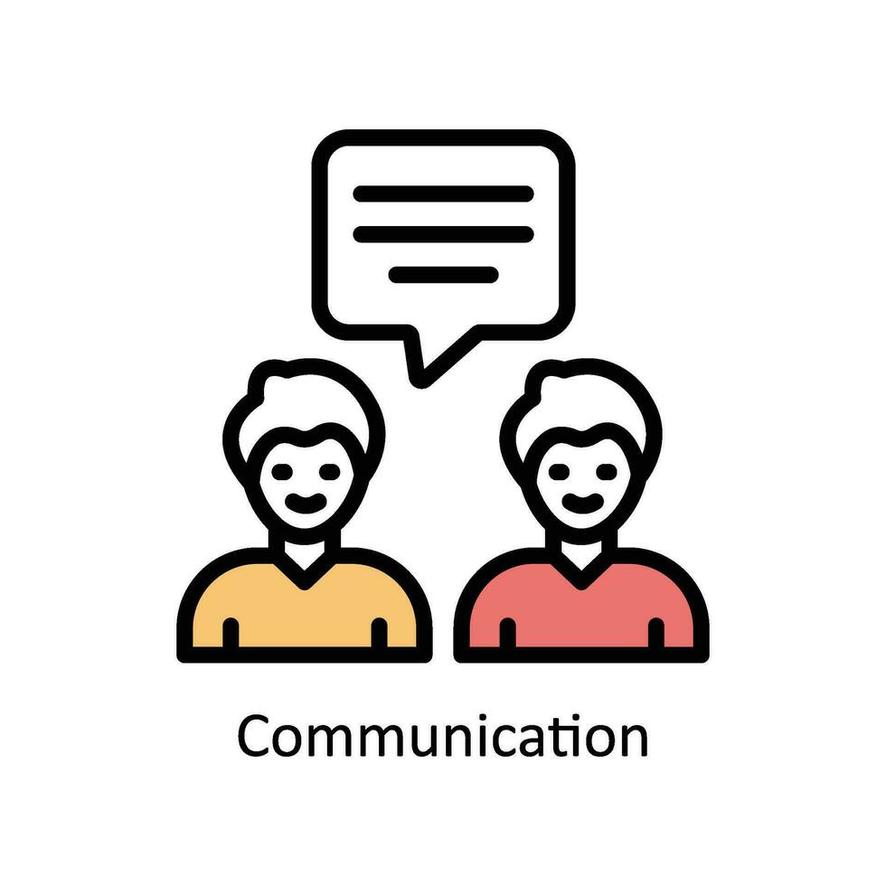 Communication vector Filled outline Icon  Design illustration. Business And Management Symbol on White background EPS 10 File