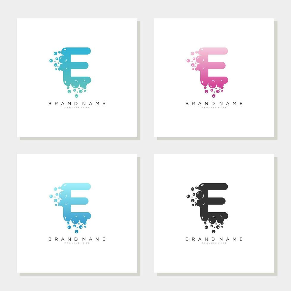 Soap Bubble On Letter E Logo Design editable vector