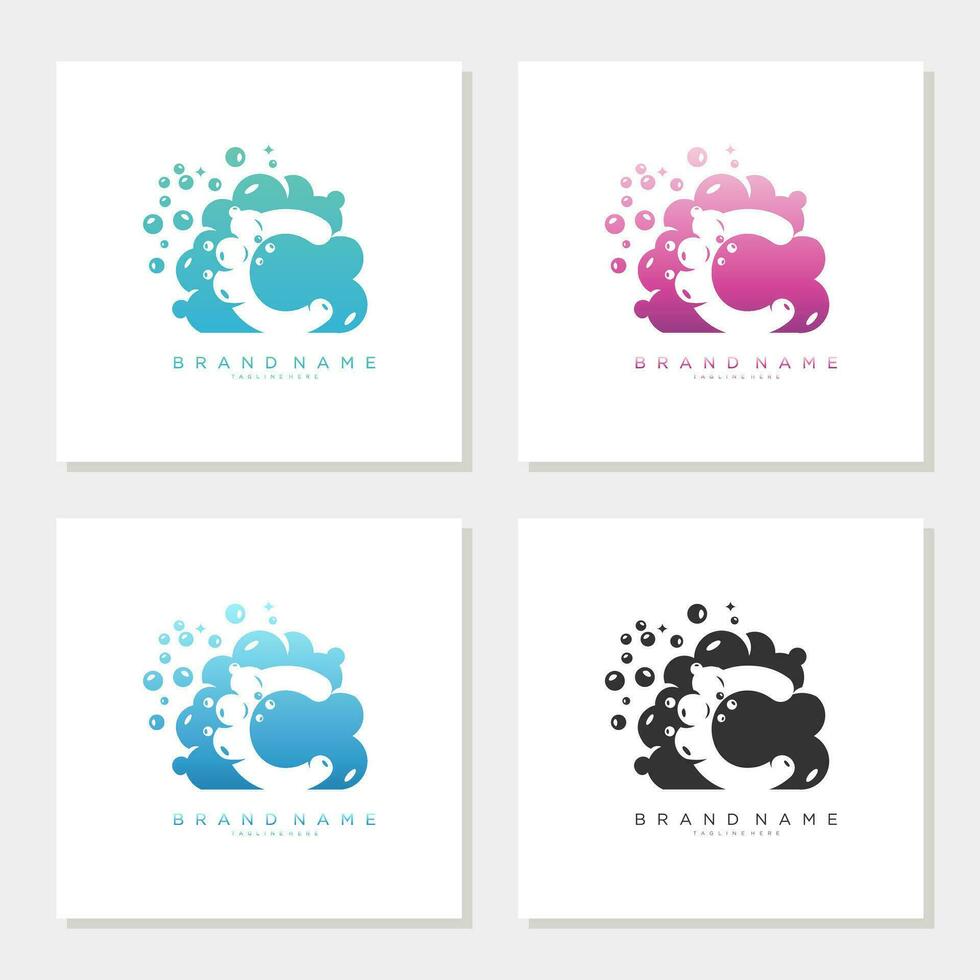 Soap Bubble On Letter C Logo Design editable vector