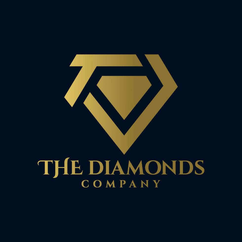 el diamante empresa lujo real logo monograma elegante diseño concepto vector