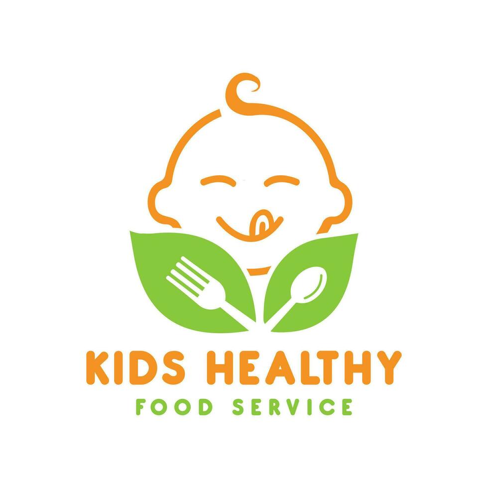 Kids Healthy Food logo creative modern simple design vector