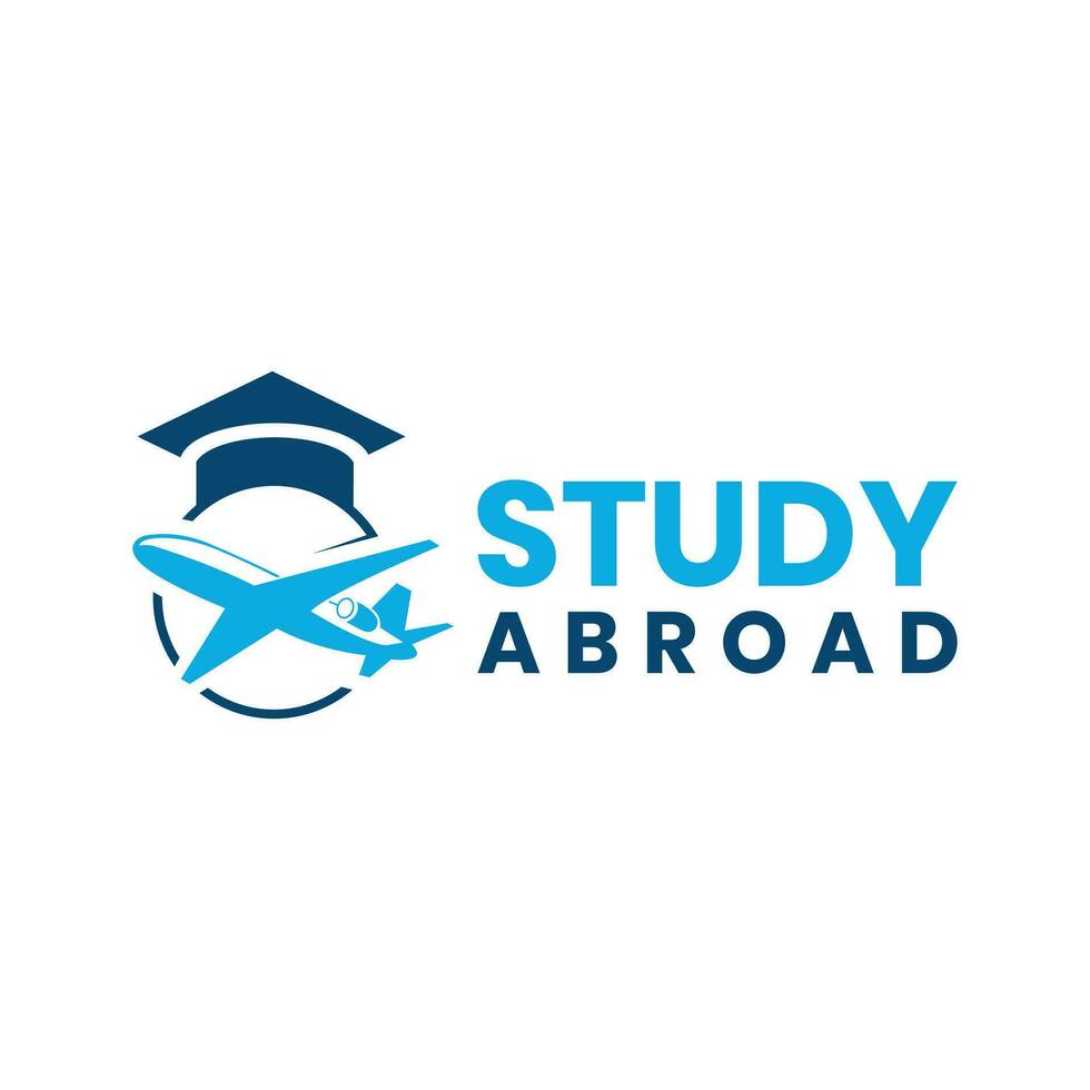 study abroad creative modern logo design vector