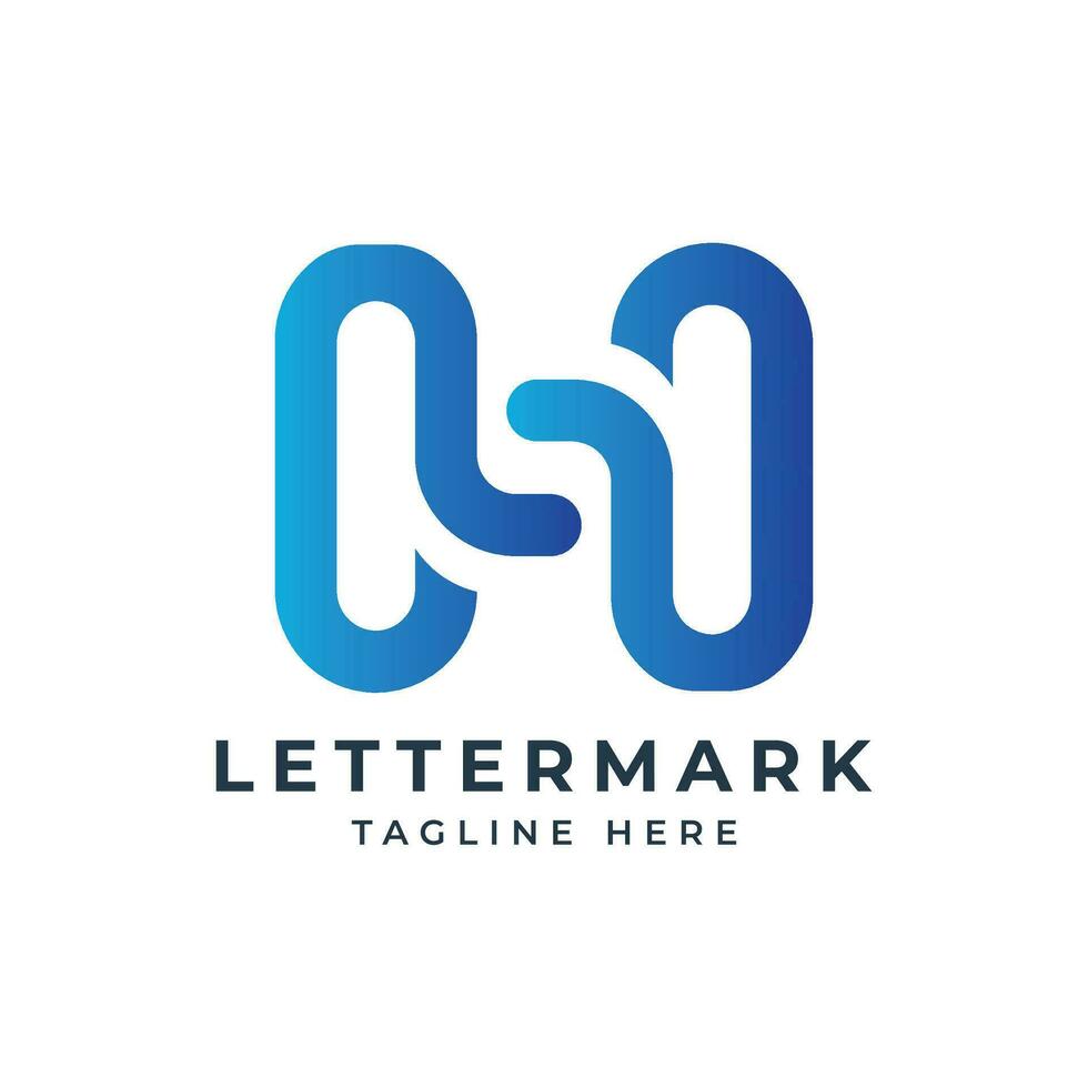 Letter mark H monogram initial logo design modern and minimal concept vector