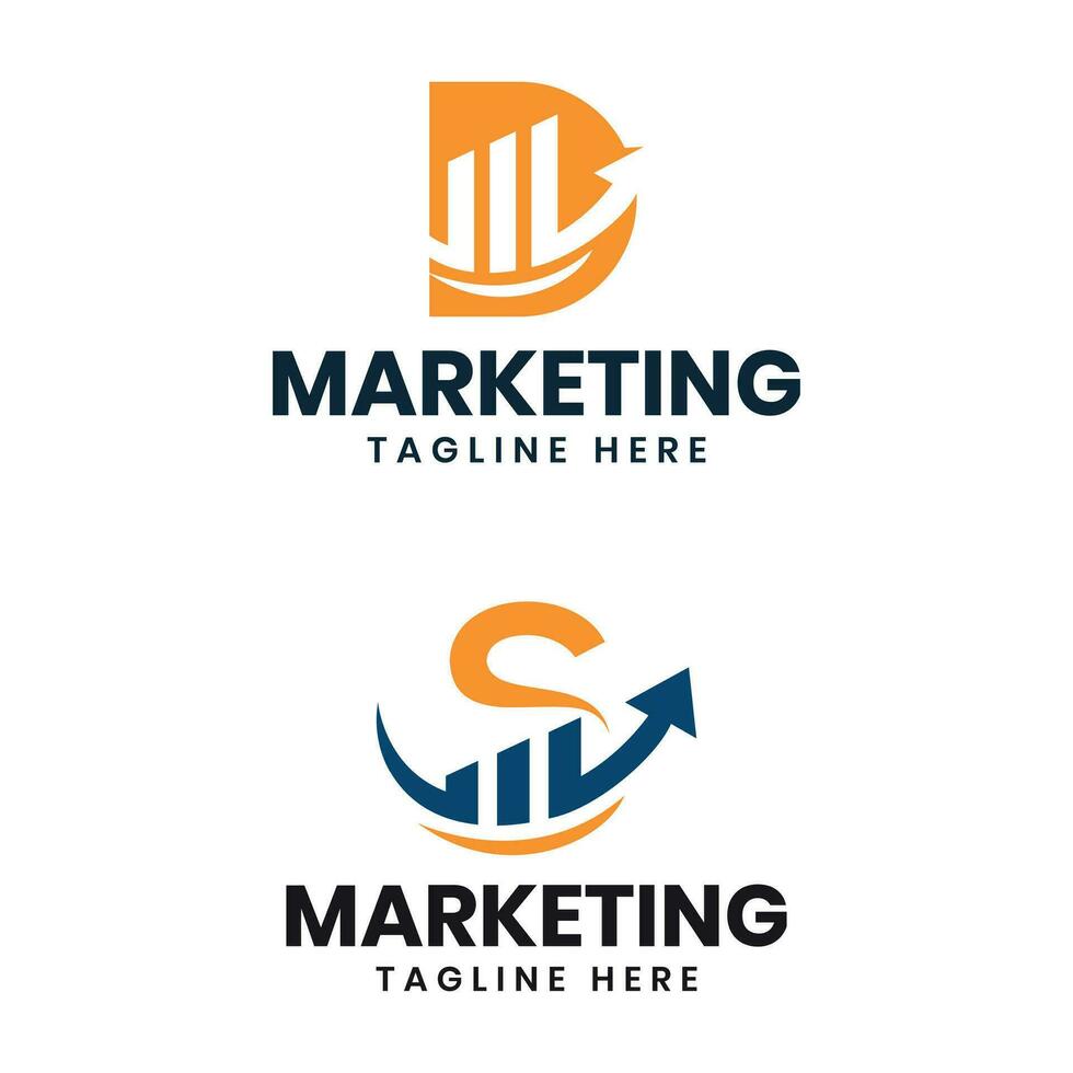 márketing logo diseño marca colección con moderno y sencillo concepto para negocio y empresa usos vector