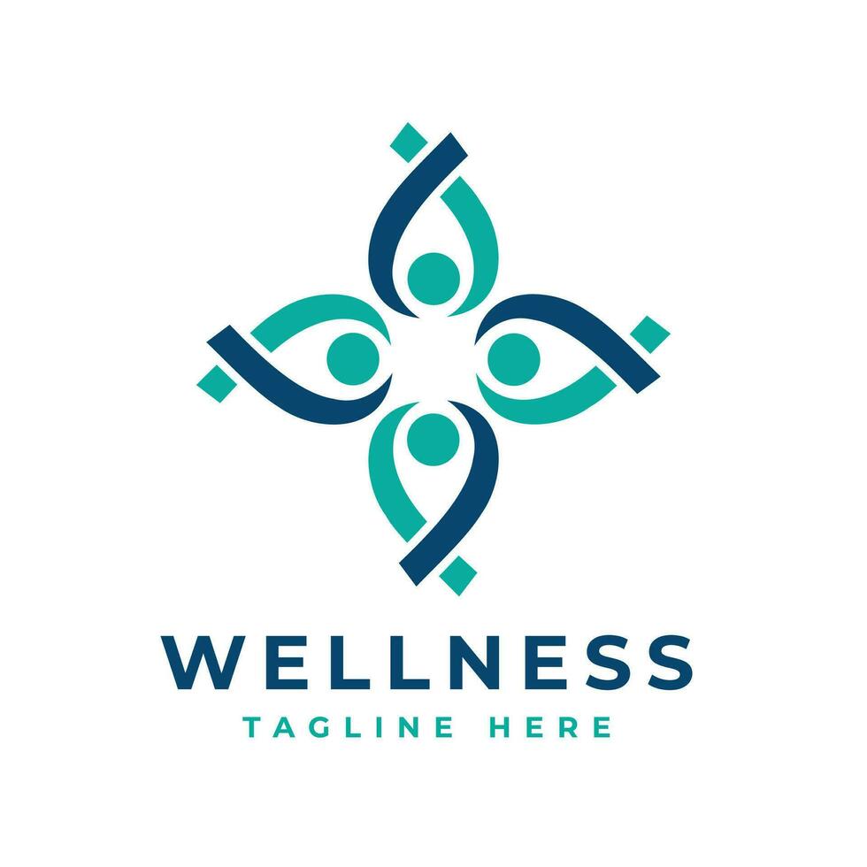 Wellness care logo design modern simple concept vector