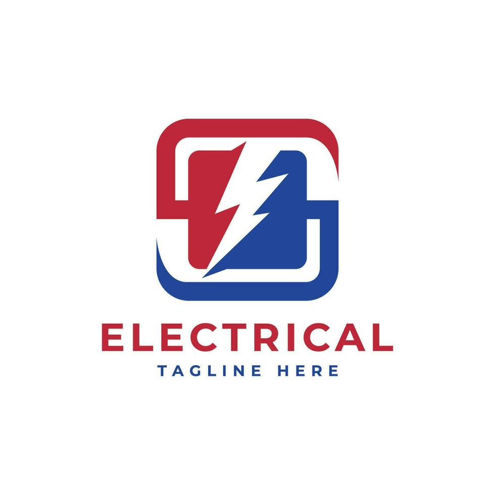 Electrical sign unique creative logo design for company vector