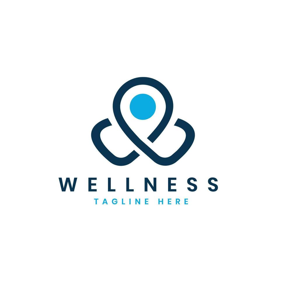Wellness care logo design modern simple concept vector