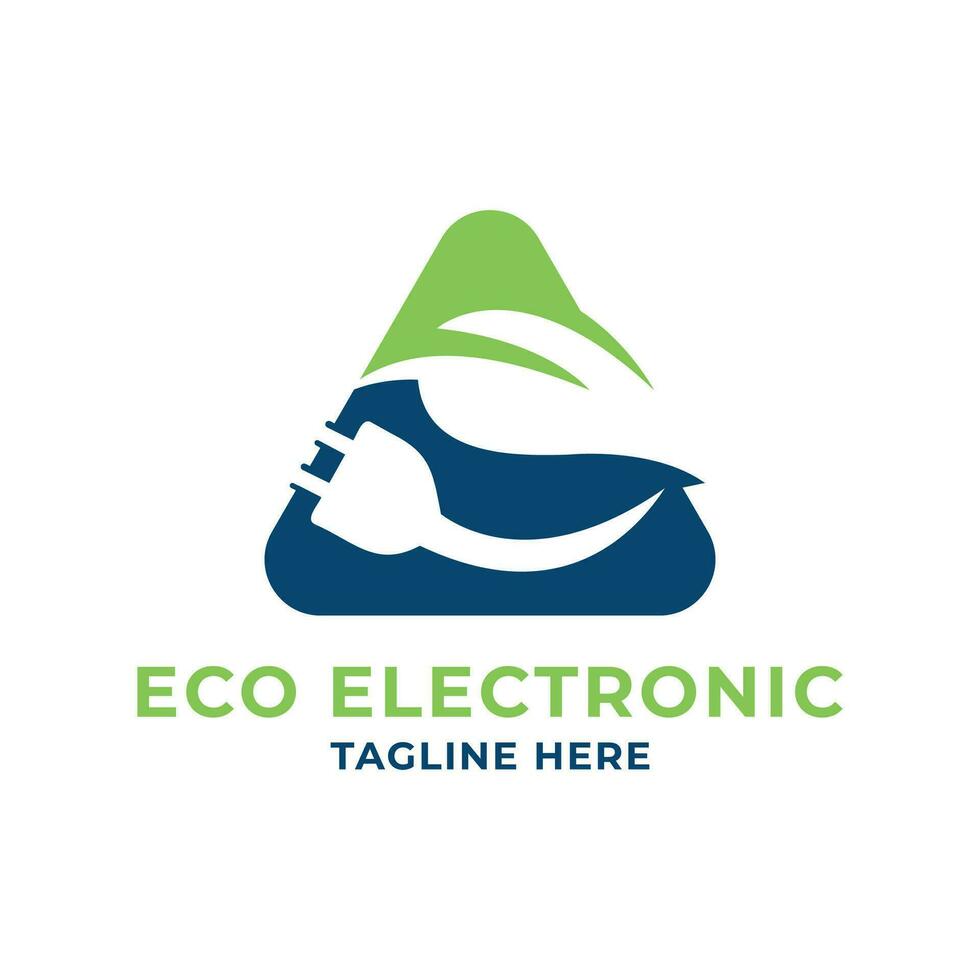 eco electronics logo creative modern simple design vector