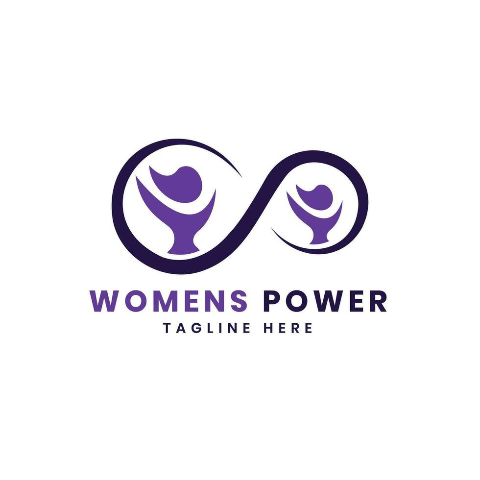 Women Power creative modern logo design concept vector