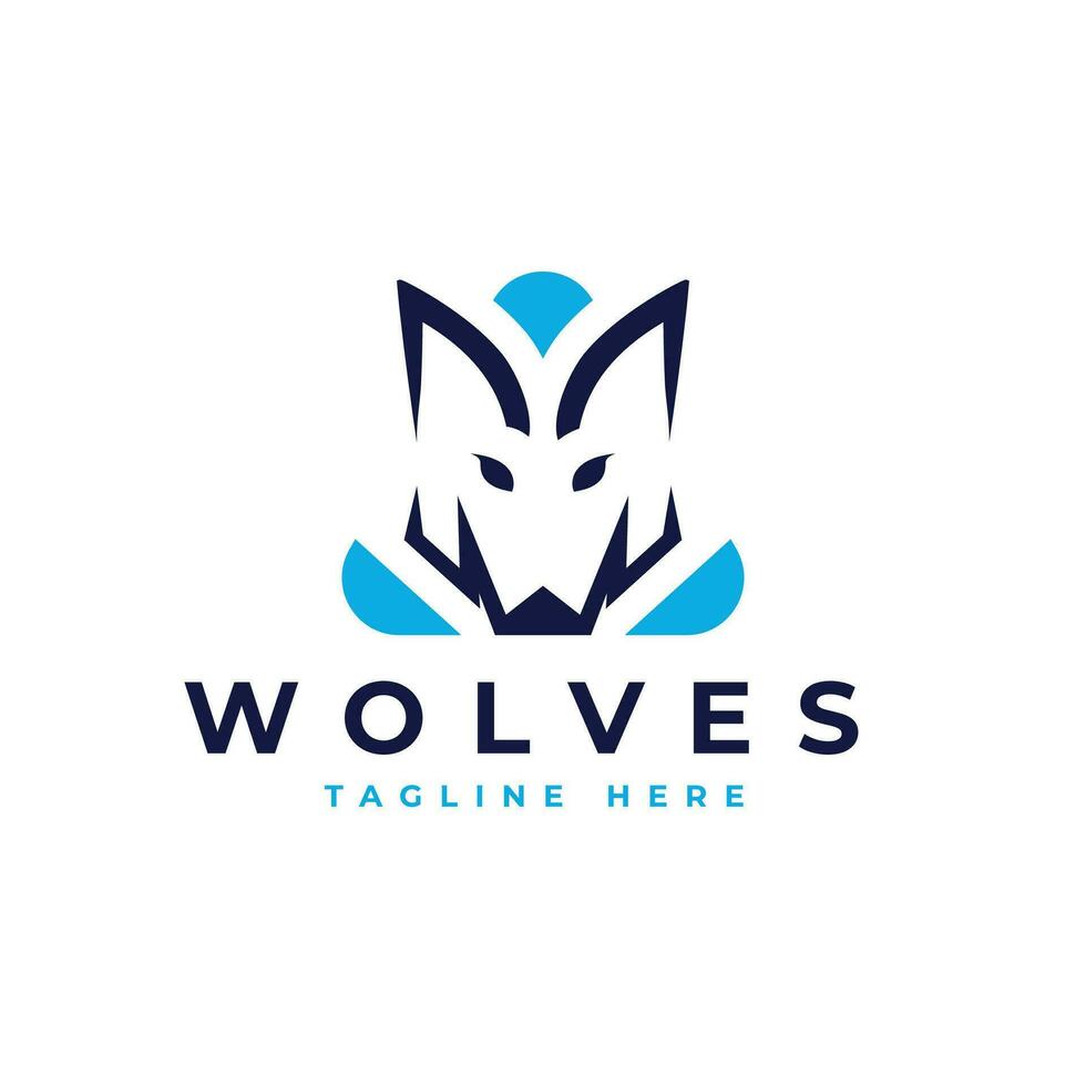 Wolves geometric modern minimal simple logo Design concept vector