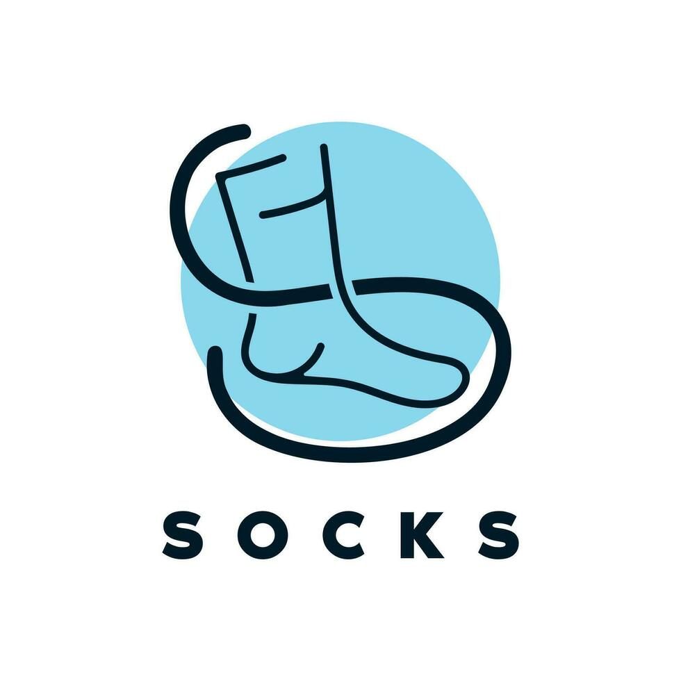 Socks logo design flat minimal concept for fashion and clothing vector