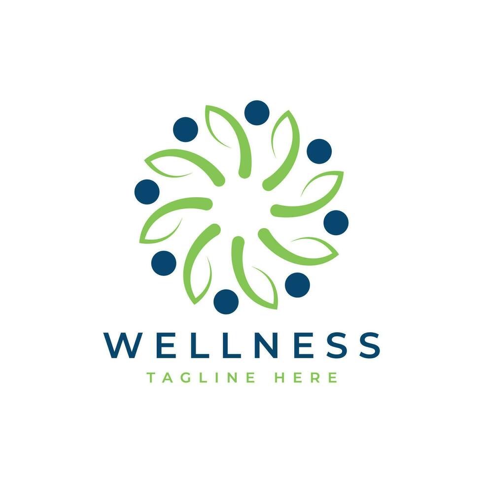 Wellness care logo design modern simple concept vector