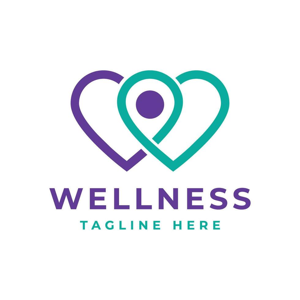 Wellness care logo design modern simple concept vector