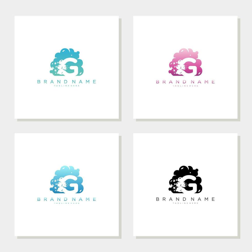 Soap Bubble On Letter G Logo Design editable vector