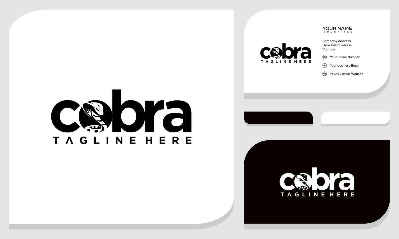 cobra logo diseño y negocio tarjeta vector