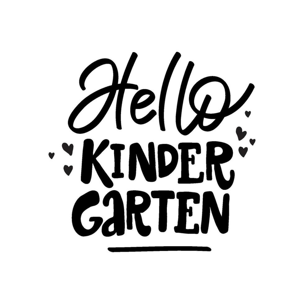 HELLO KINDERGARTEN - handwriting phrase vector