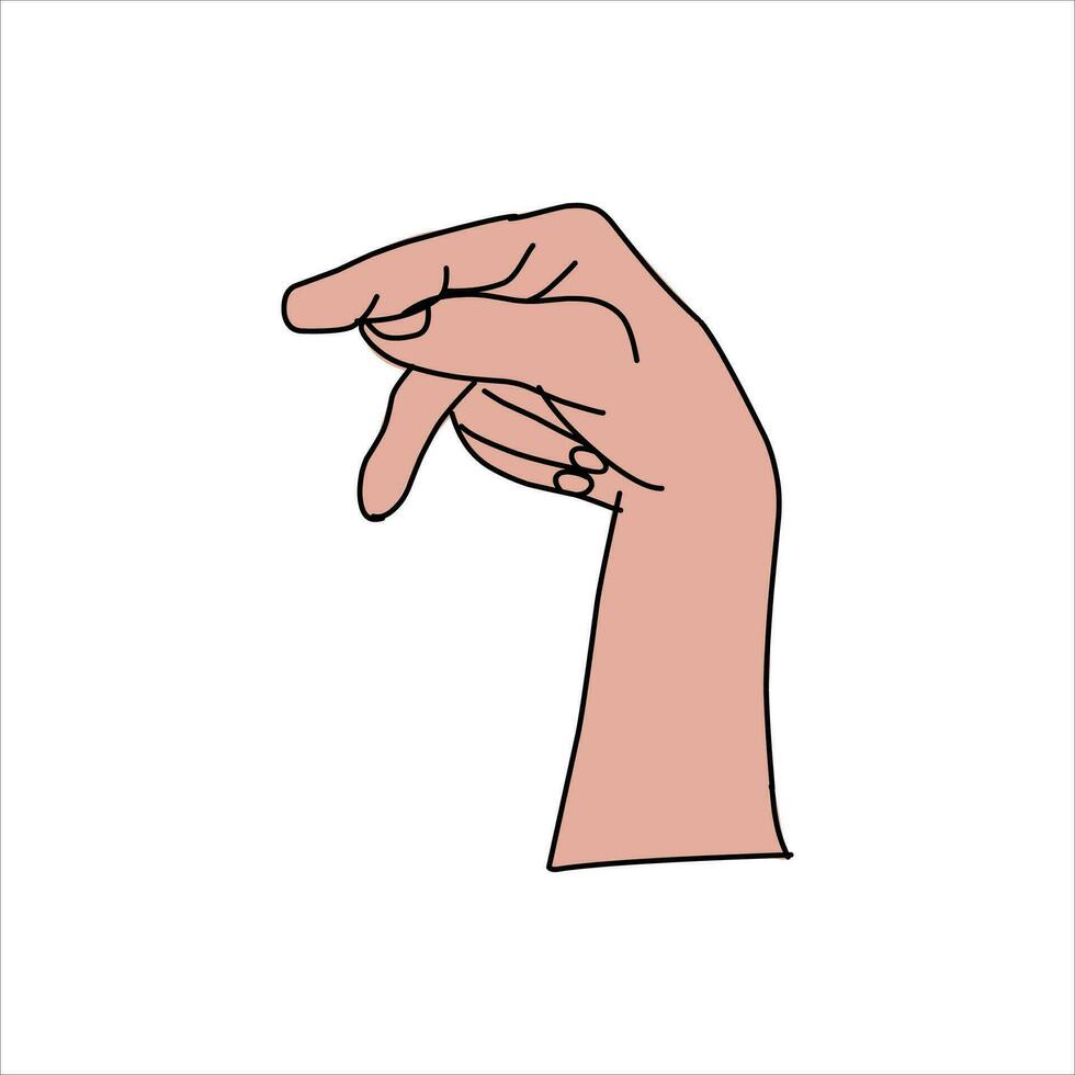 Aquarium Hand vector illustration. Female hands holding and pointing gesture, crossed fingers, fist, peace and thumbs up. Cartoon human palm and wrist vector set. hand sign language for the deaf