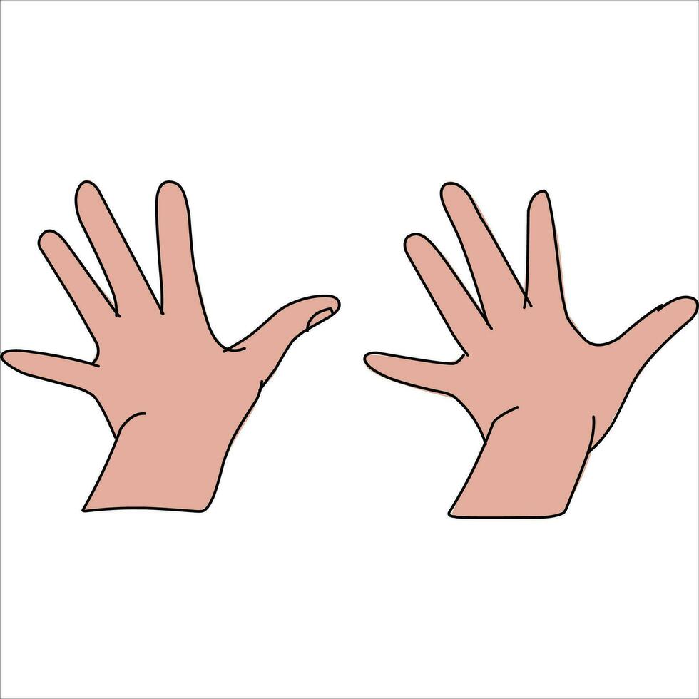 Aquarium Hand vector illustration. Female hands holding and pointing gesture, crossed fingers, fist, peace and thumbs up. Cartoon human palm and wrist vector set. hand sign language for the deaf