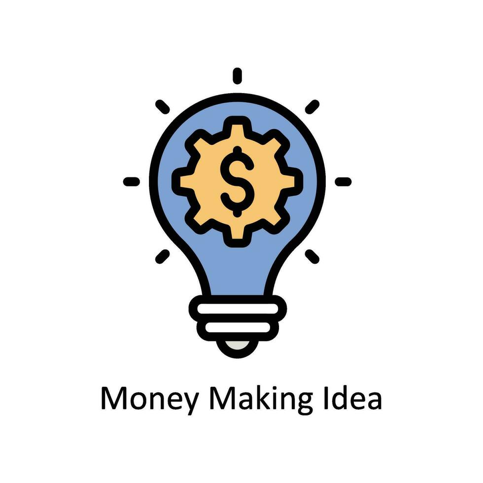 Money making idea vector Filled outline Icon  Design illustration. Business And Management Symbol on White background EPS 10 File