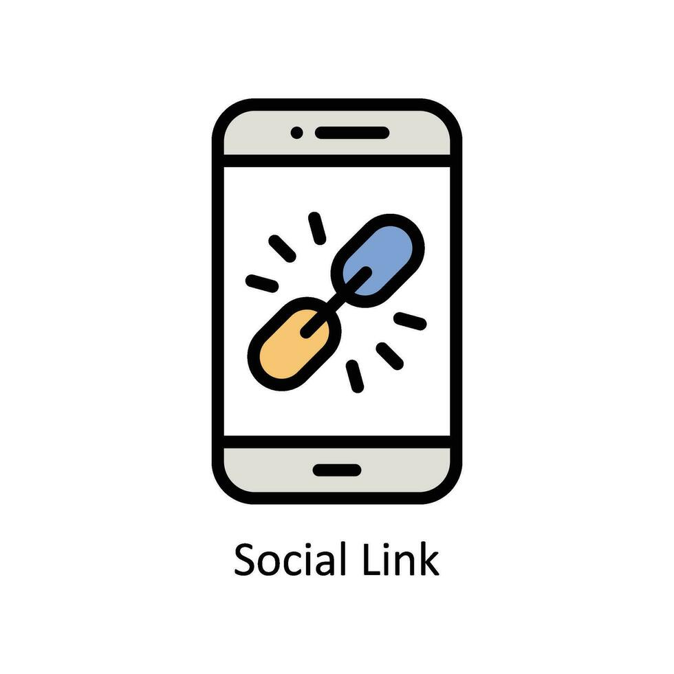 social link vector Filled outline Icon  Design illustration. Business And Management Symbol on White background EPS 10 File