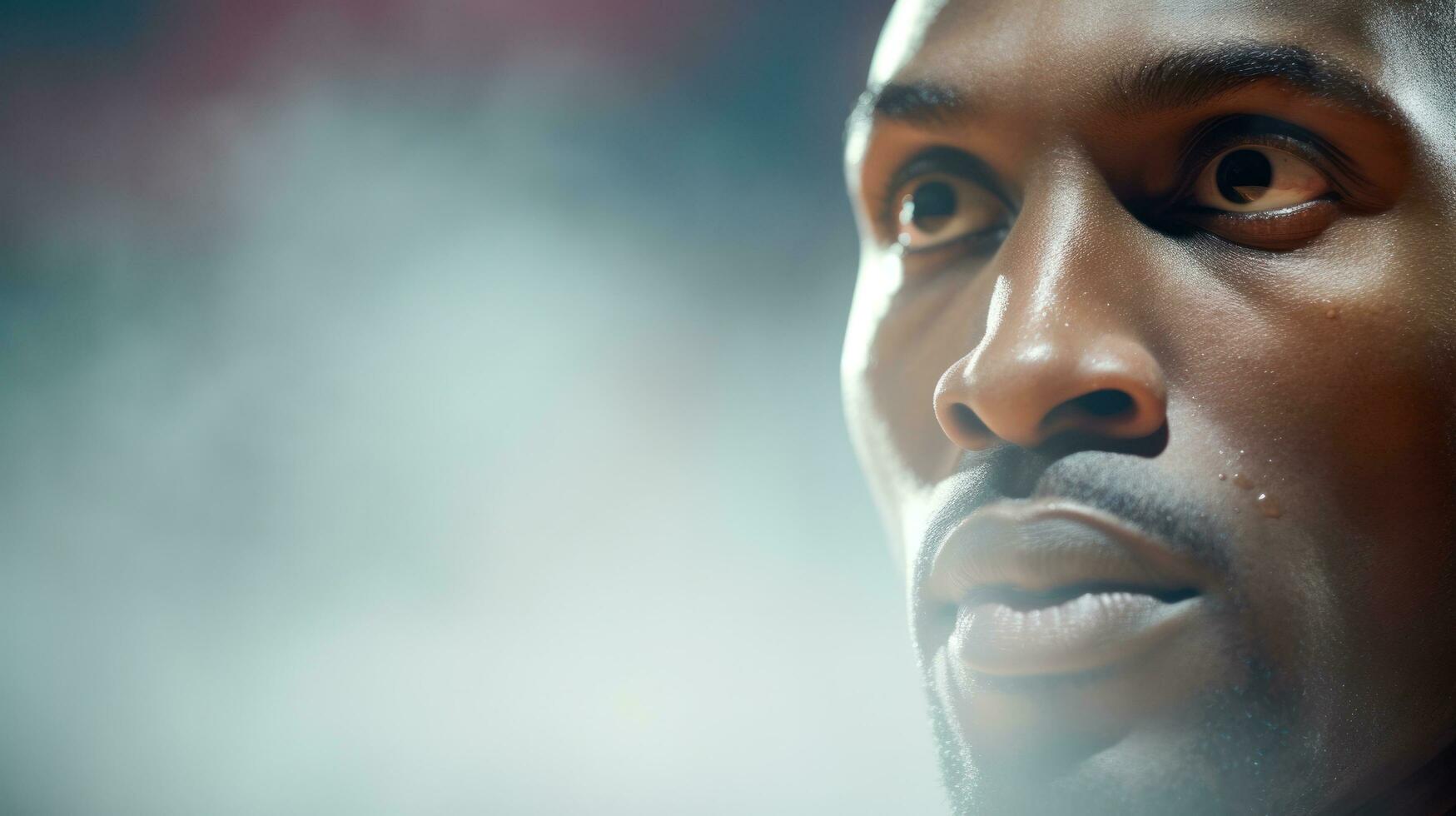 AI generated The determination on the face of a professional basketball player. Generative AI photo