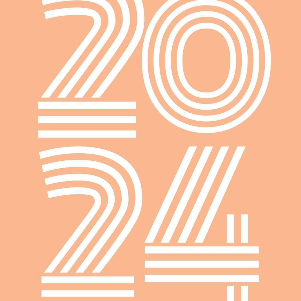 Creative design template for Happy New 2024 year. Modern greeting card design vector