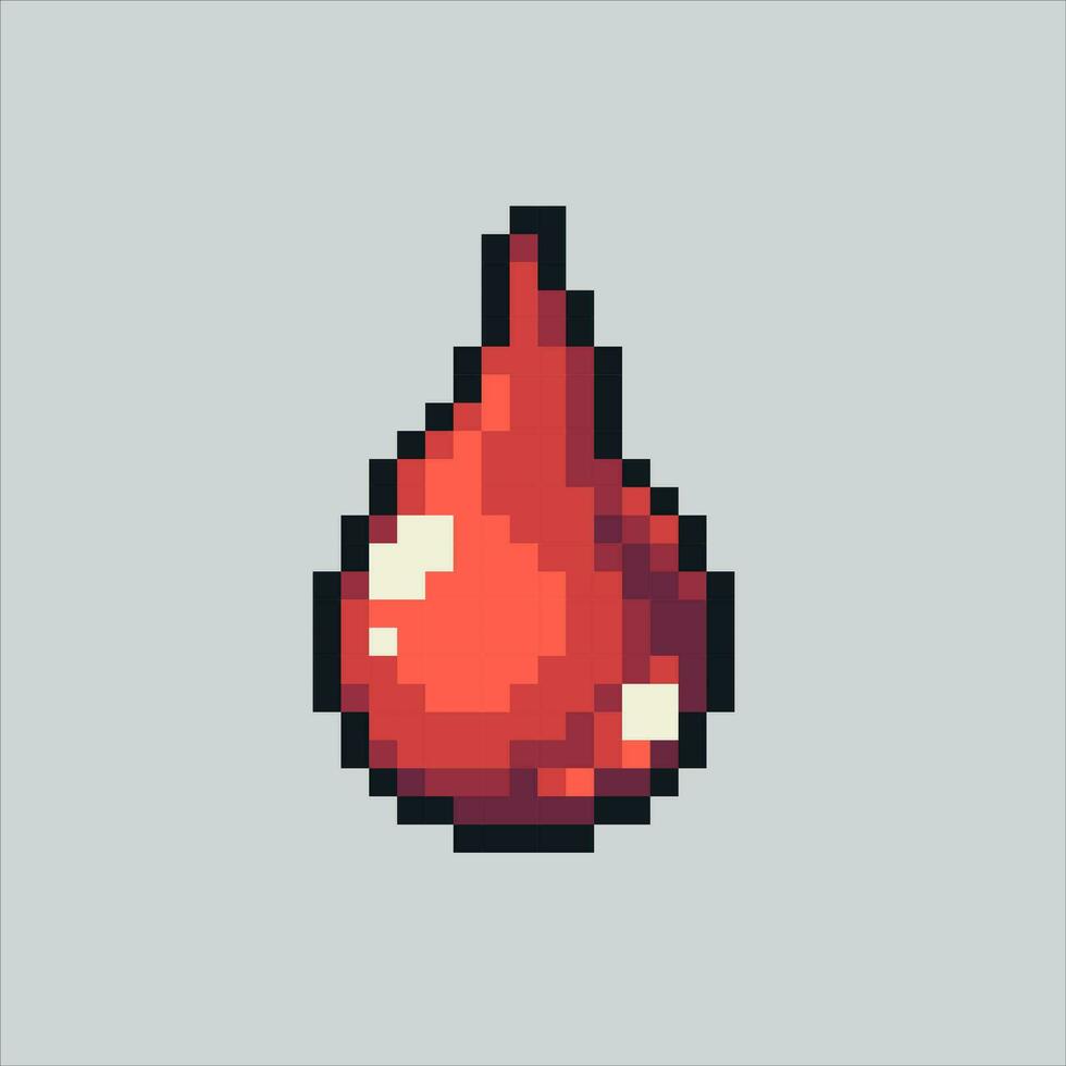 Pixel art illustration Blood Drop. Pixelated Blood Drop. Medical blood drop pixelated for the pixel art game and icon for website and video game. old school retro. vector