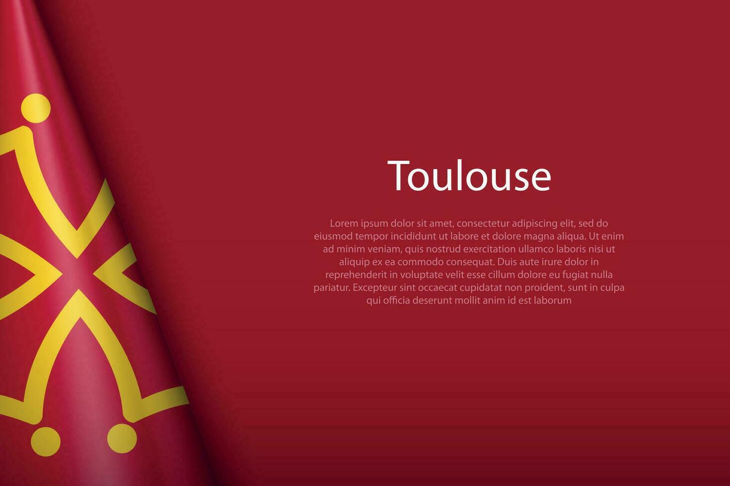 3d flag of Toulouse, is a city of France vector