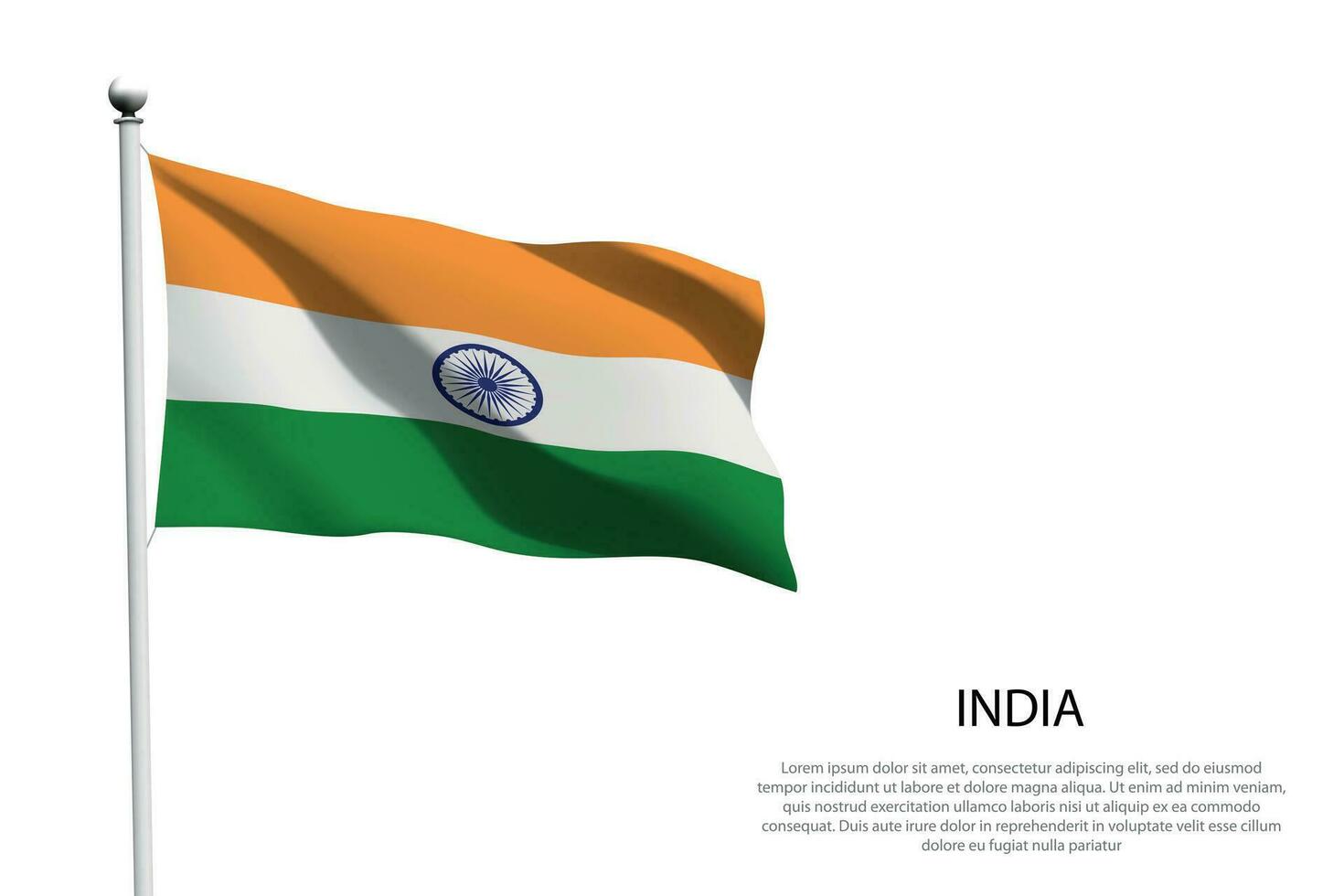 national flag India waving on white background vector