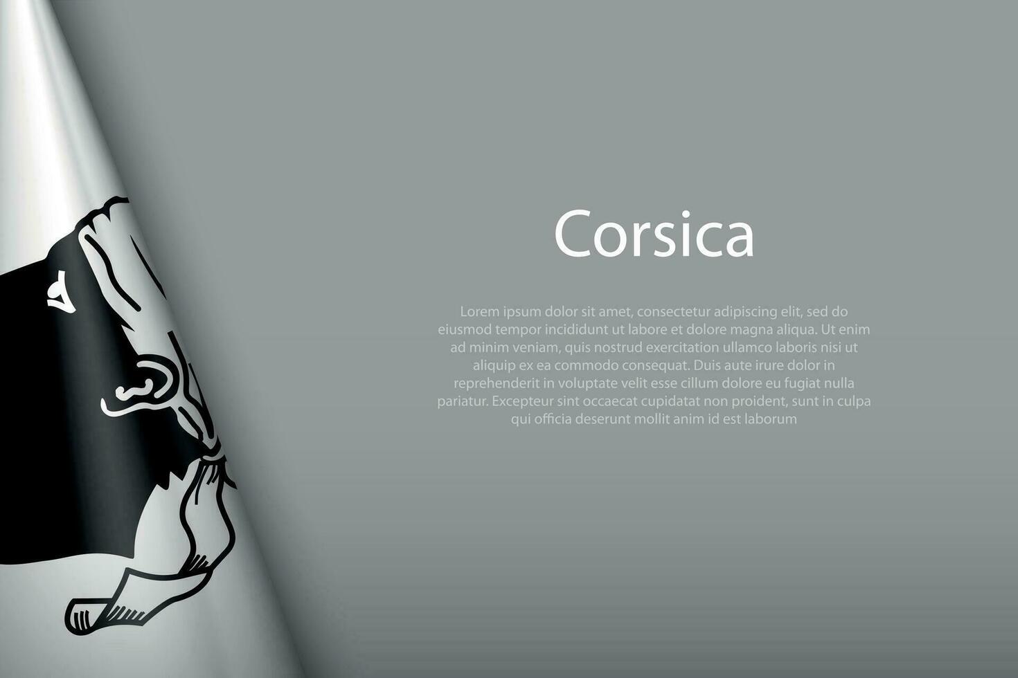 flag of Corsica, Ethnic group, isolated on background with copyspace vector