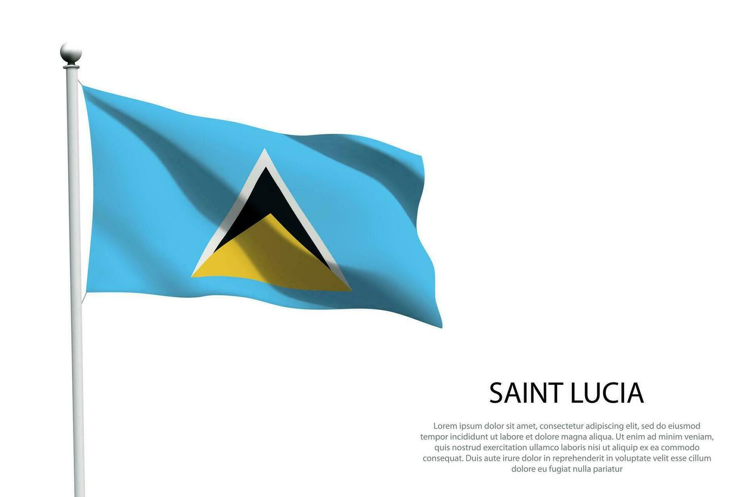 National flag Saint Lucia waving on white background vector