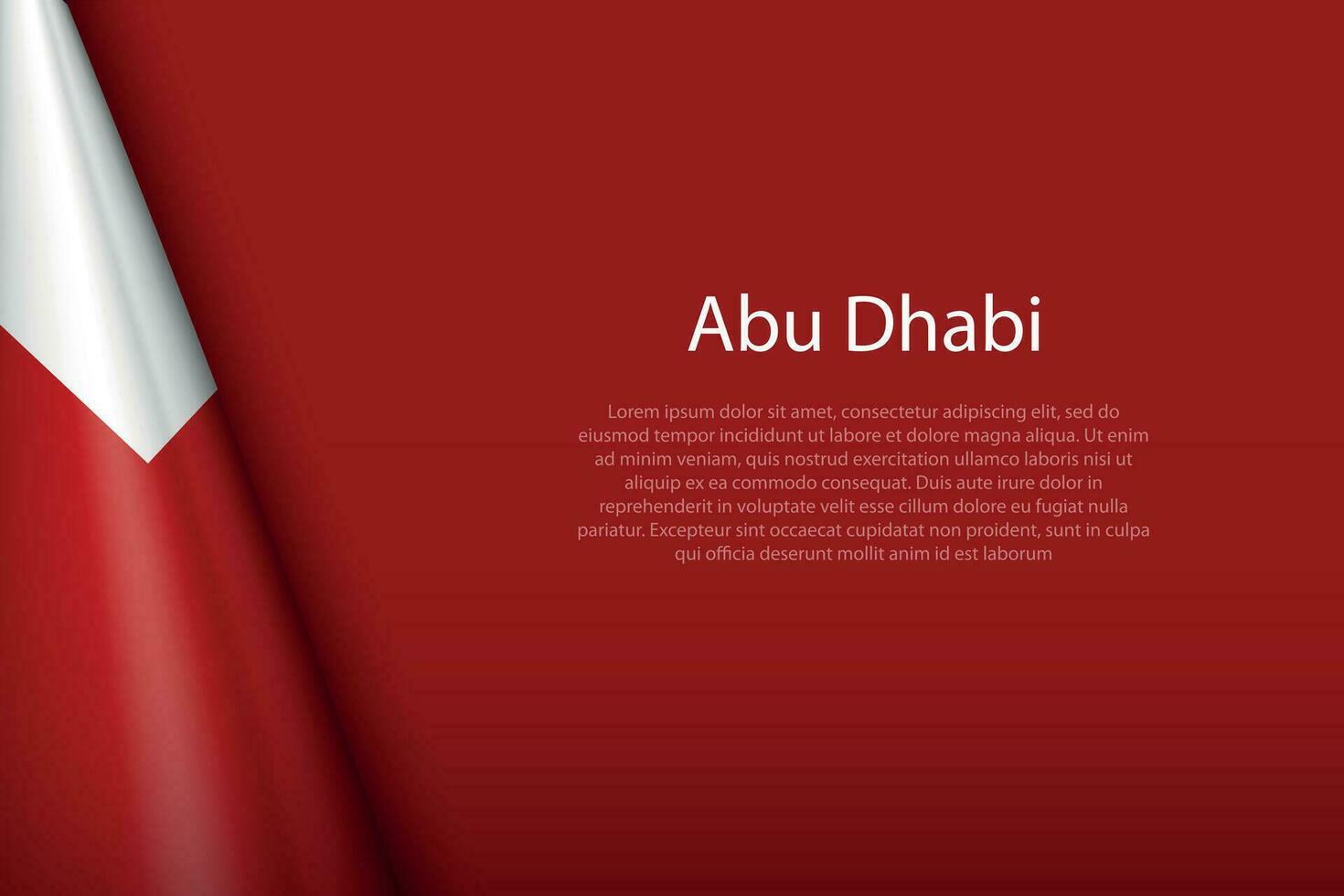 3d flag of Abu Dhabi, is a city of United Arab Emirates, vector