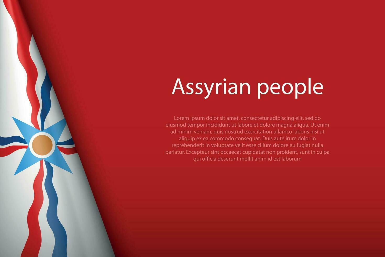 flag of Assyrian people, Ethnic group, isolated on background with copyspace 35315873 Vector Art