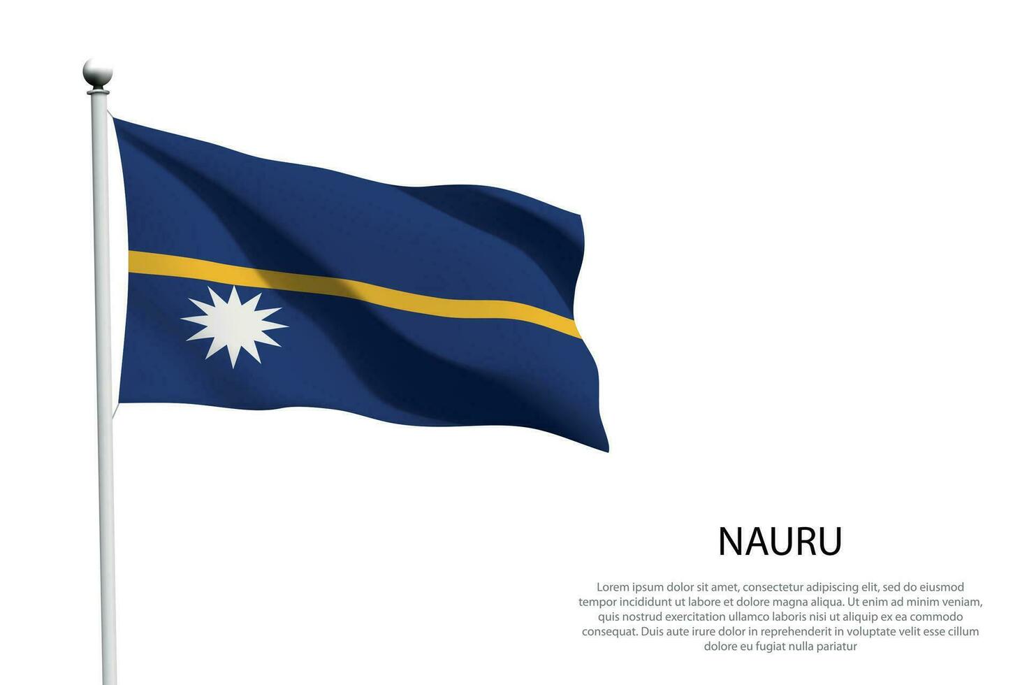 National flag Nauru waving on white background vector