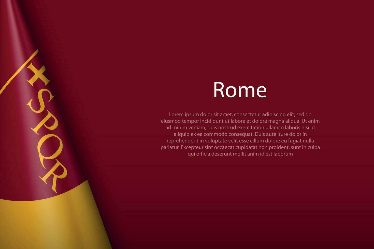 3d bandera de Roma, es un ciudad de Italia vector