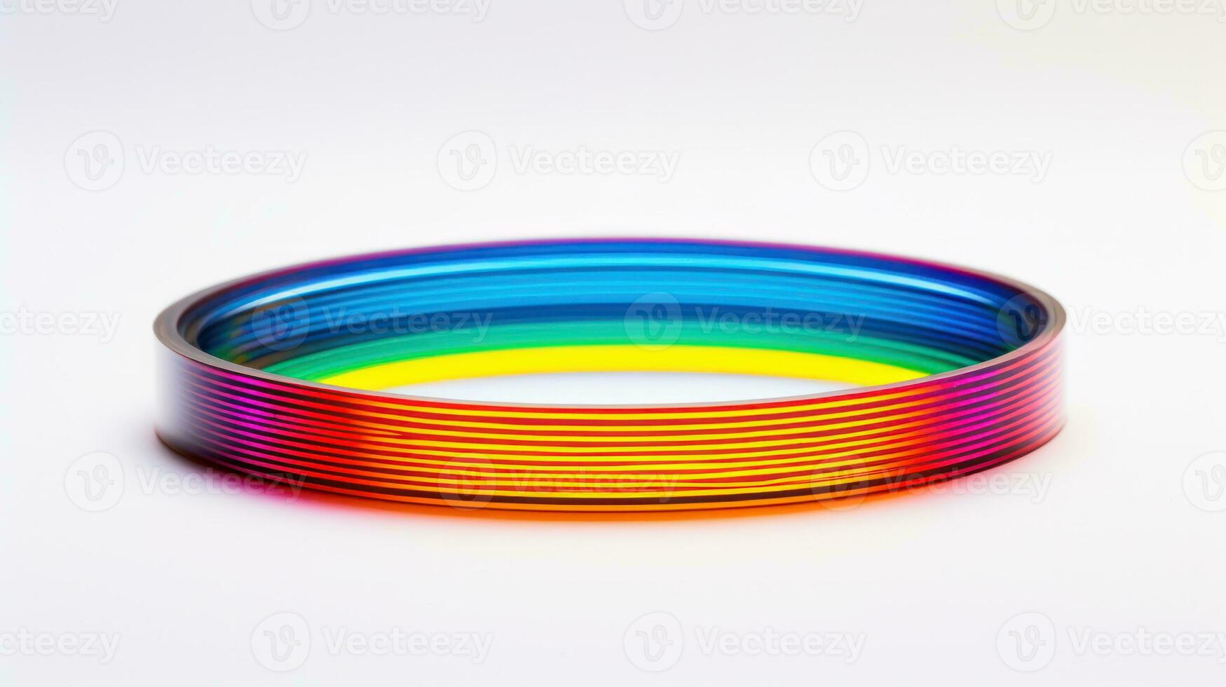 AI generated A ring with a vibrant rainbow stripe, adding a burst of color to the design. Generative AI photo