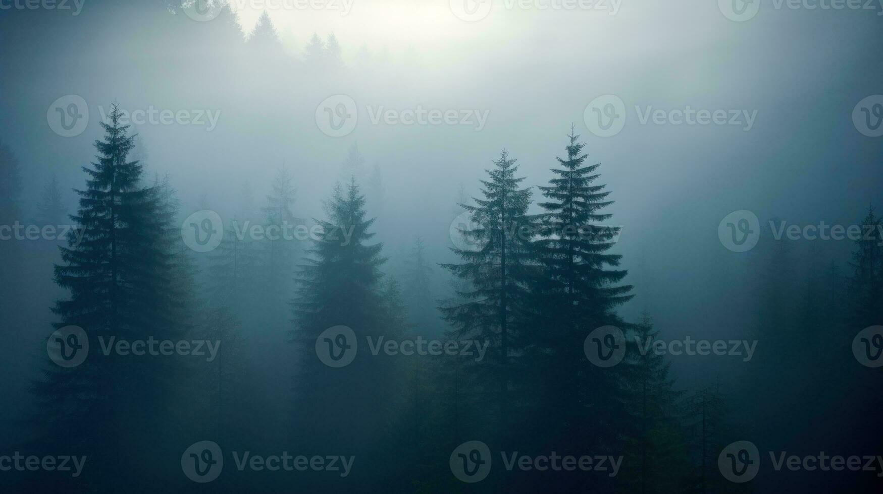 AI generated A misty forest view. Generative AI photo