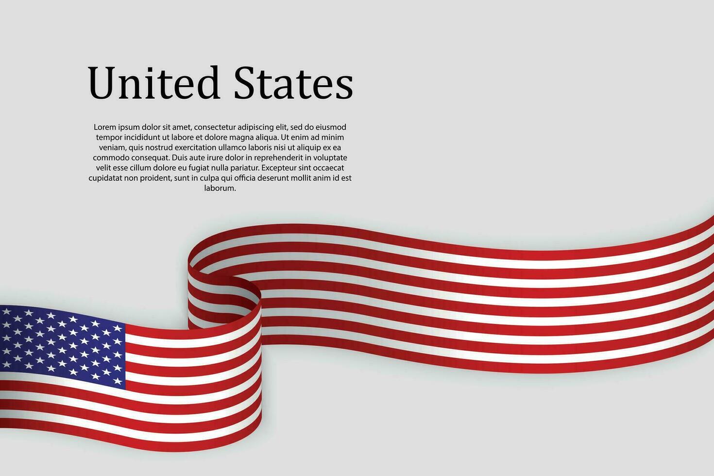 Ribbon flag of United States. Celebration background vector