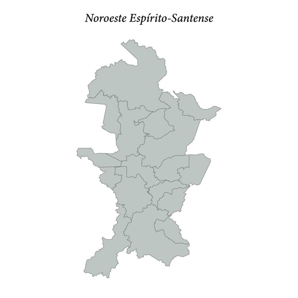 map of Noroeste Espirito-Santense is a mesoregion in Espirito Santo with borders municipalities vector