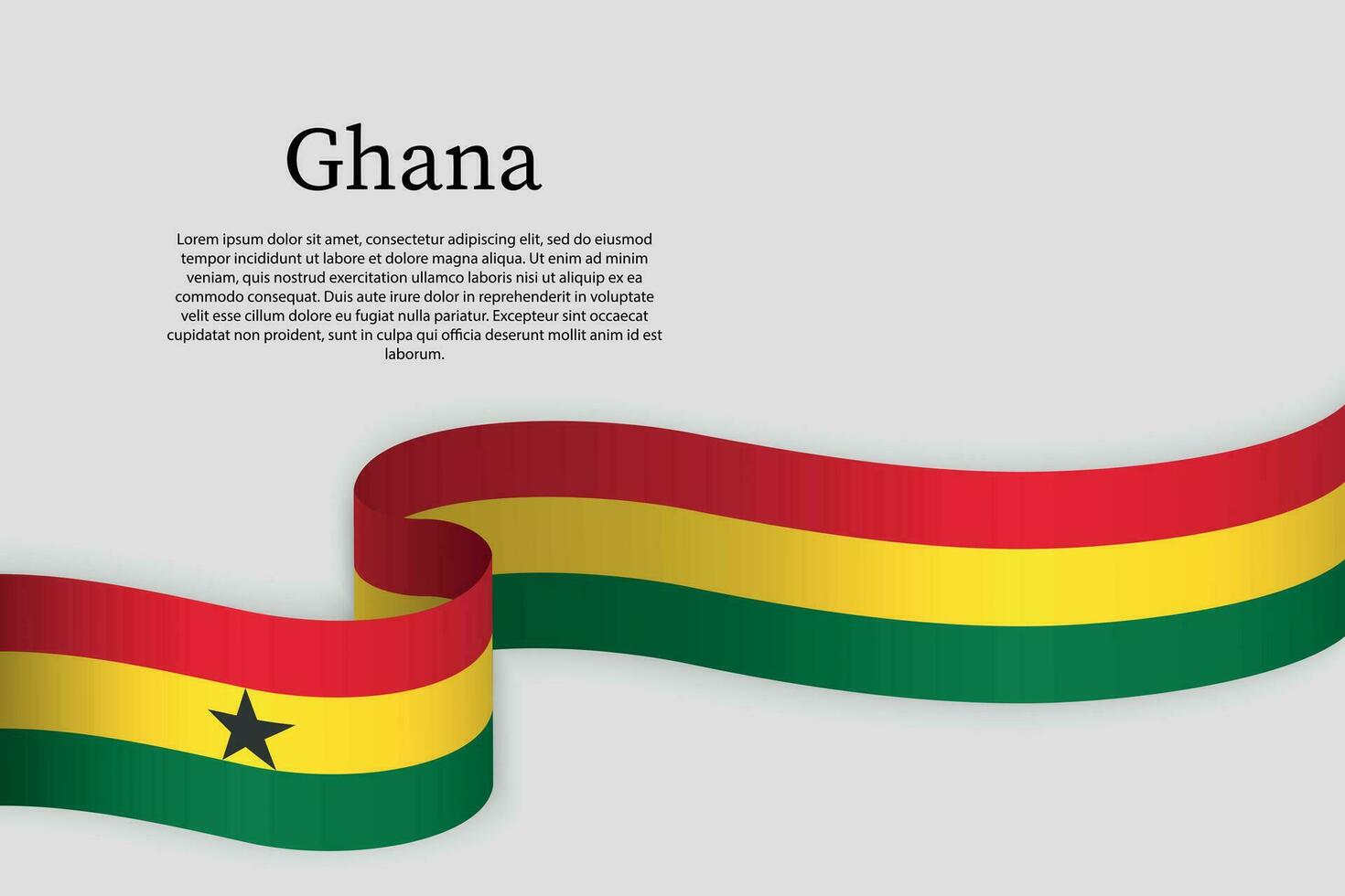 Ribbon flag of Ghana. Celebration background vector