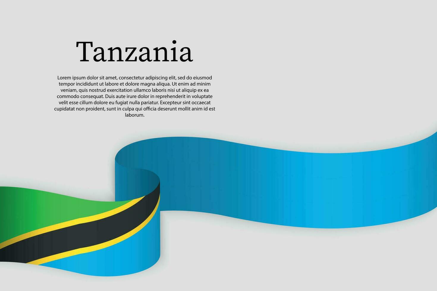 Ribbon flag of Tanzania. Celebration background vector